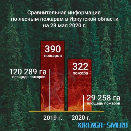 В Иркутской области к утру 29 мая площадь зарегистрированных природных пожаров превысила 3,5 тысячи га